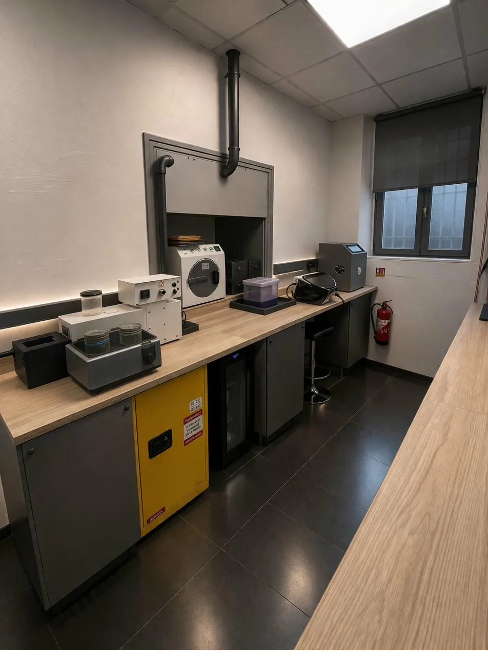 Espace de finition, polissage et contrôle qualité des prothèses dentaires